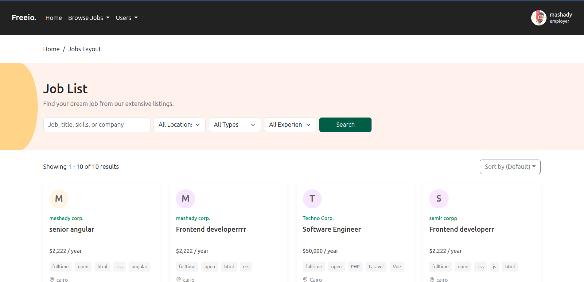 Browse jobs with filters